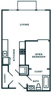 Open 1 Bedroom